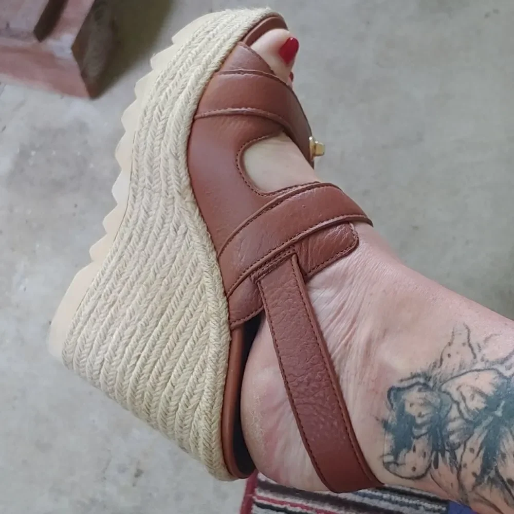 Authentic coach wedges(platform)soft buttery leather!